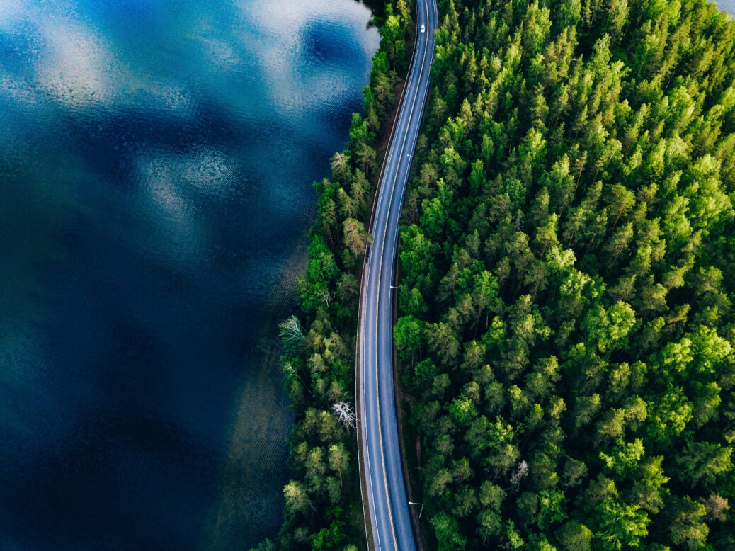 aerial-view-forest-road