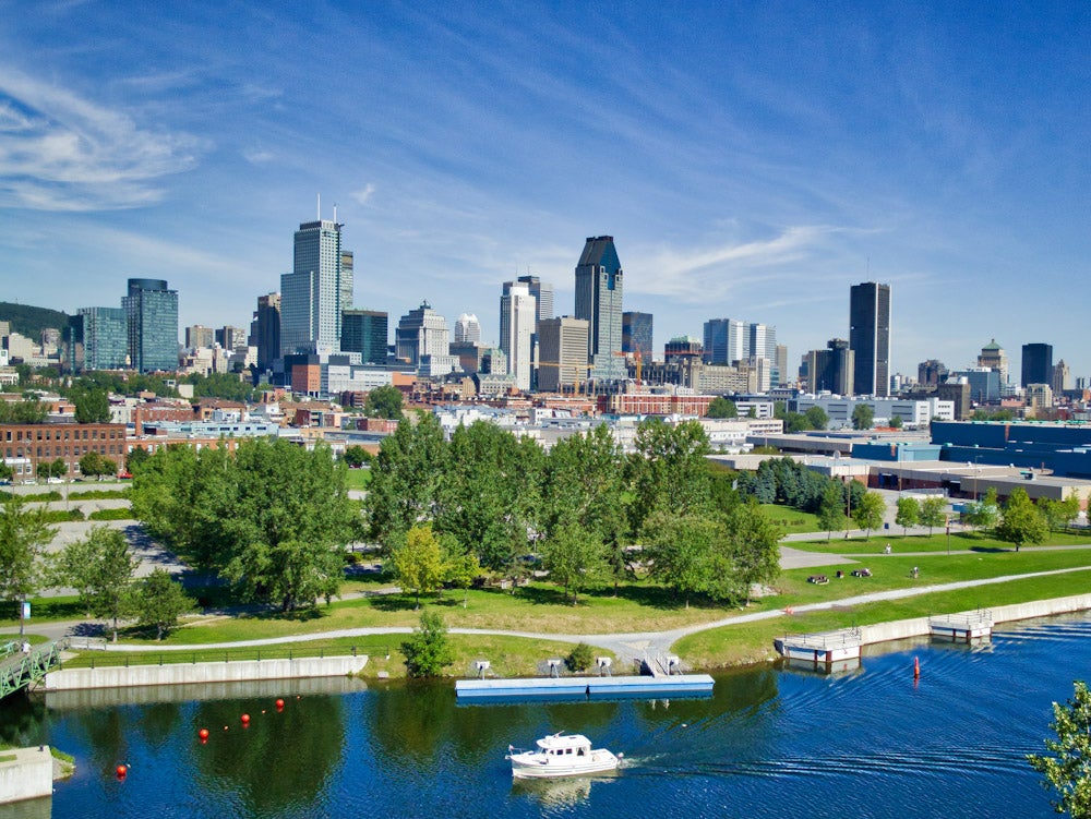 Montreal-skyline-Lachine-Canal
