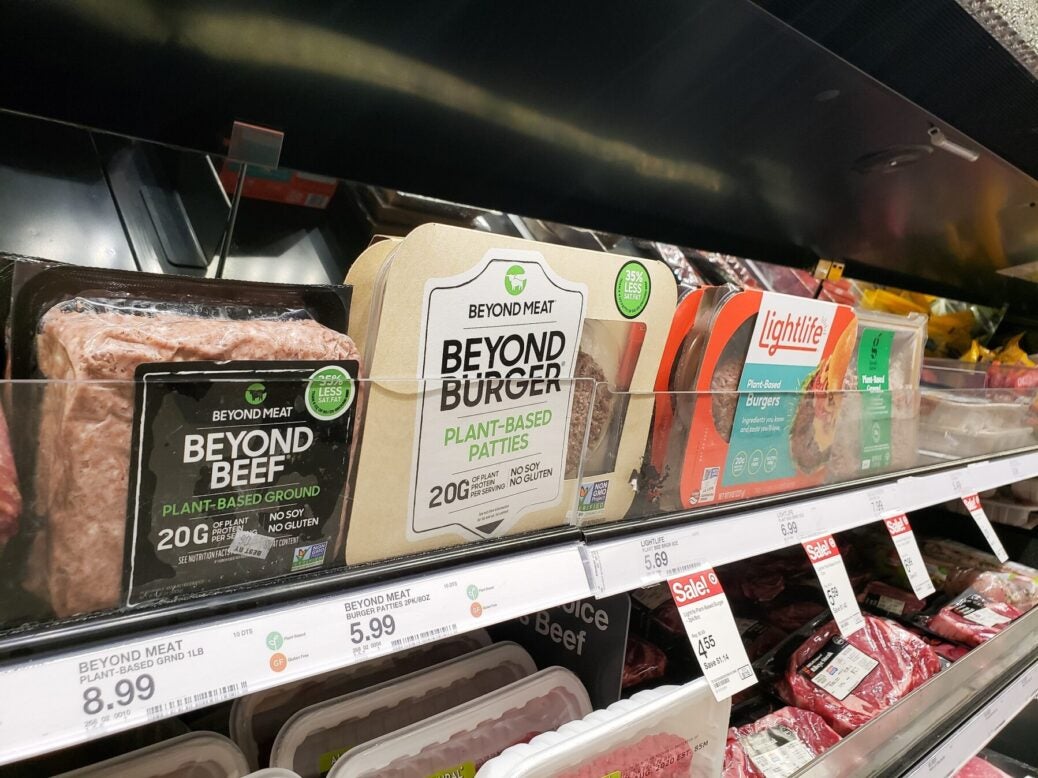 Meat-alternative products on sale in Los Angeles, 22 July 2020