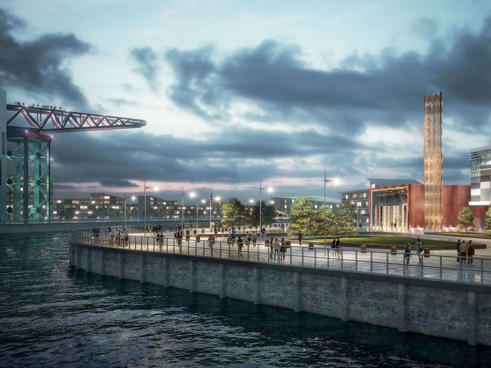 generated image of queen's quay with River Clyde