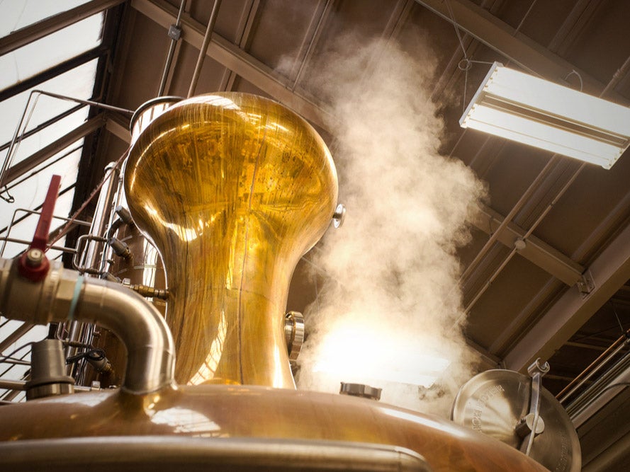 steam rising in a distillery