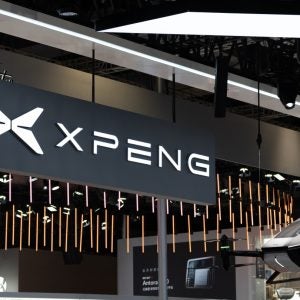 xpeng car logo in Shanghai International Automobile Industry Exhibition
