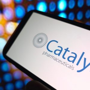 Catalyst Pharmaceuticals company logo displayed on mobile phone
