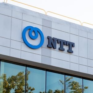 asign for NTT, Inc.(formerly known as Nippon Telegraph and Telephone Corporation), a Japanese telecommunications holding company, Silicon Valley campus