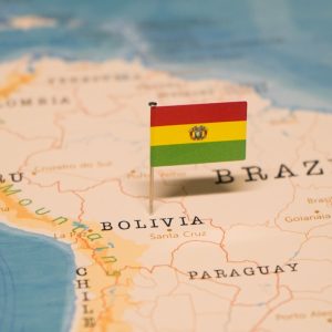 The Map and Flag of Bolivia.